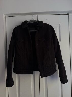 Levi's Black Sherpa Jacket with Branded Patch